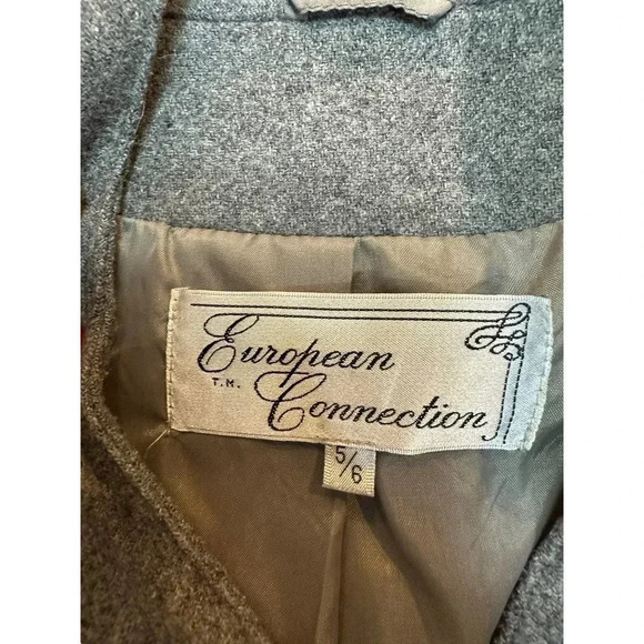 Vintage Gray Wool Blend Tweed Lined Blazer Jacket Size 5/6 - Picture 5 of 9